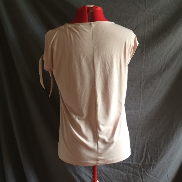 🔥 Worthington | Blush Pink Minimalist Shoulder-Tie Career/Casual Top Sz Med - Picture 2 of 4